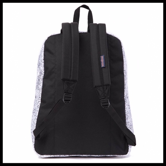 JANSPORT BLACK WHITE SCHOOL BOOK BACKPACK - Picture 2 of 10